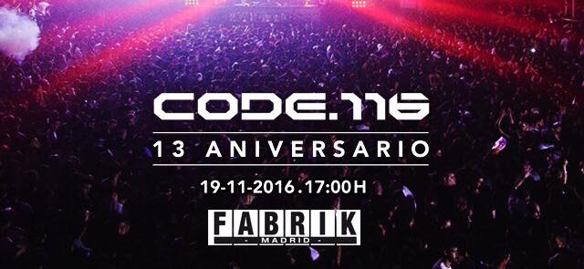 CODE 116 – 13 Aniversario 2016 – Sesiones