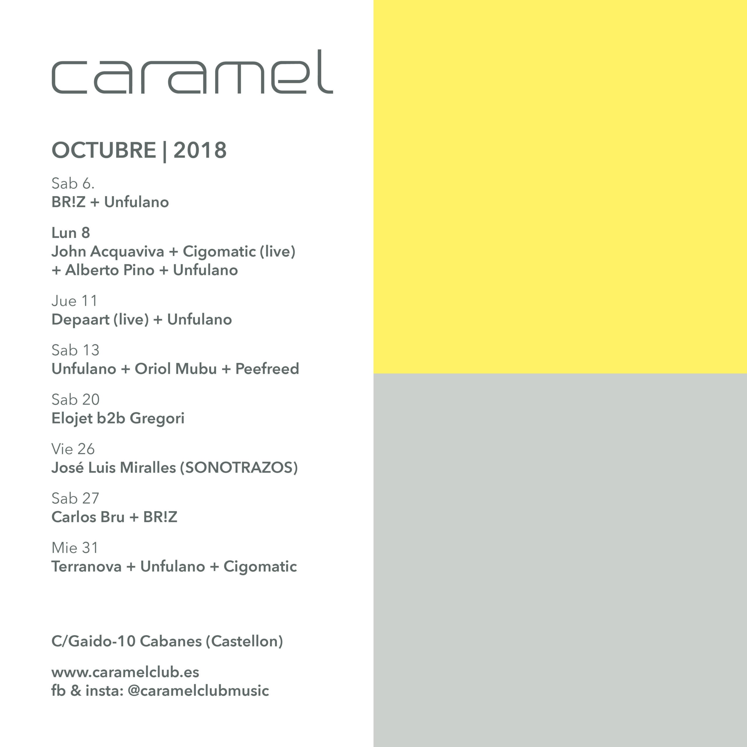 John Acquaviva y Terranova encabezan la programación de octubre en Caramel