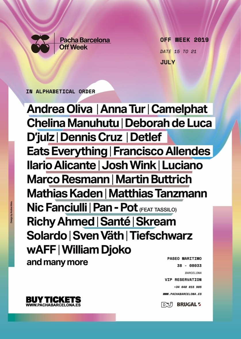 Pacha Barcelona desvela su cartel completo para Off Week 2019